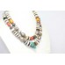 String Necklace 925 Sterling Silver Turquoise Coral Amber Agate Women Gift D296